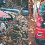 बांदा येथे भरधाव कारची दुचाकीला जोरदार धडक