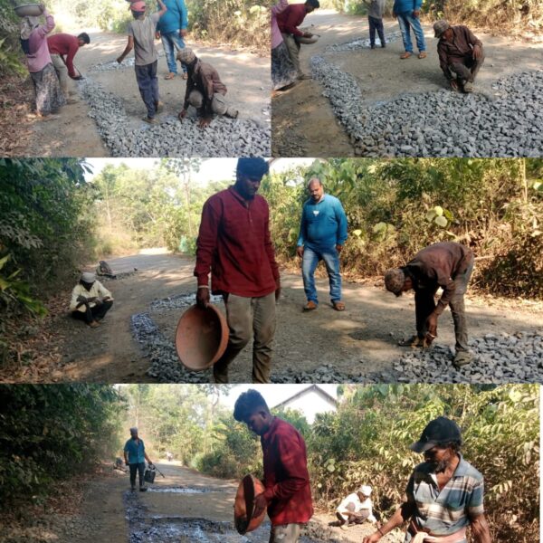 सांगिर्डेवाडी प्रभागात बरेच दिवस राखडलेले खड्डे बुजवण्याचे काम प्रगतीपथावर
