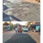 सार्वजनिक बांधकाम विभागाकडून रस्त्यांचे खड्डे बुजवण्याचे काम सुरु
