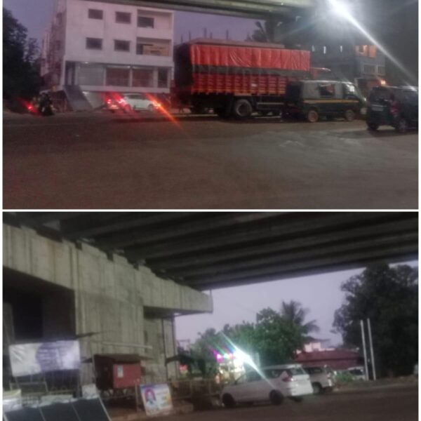 नांदगाव तिठा उड्डाणपुलाखाली अखेर स्ट्रीट लाईटची व्यवस्था..
