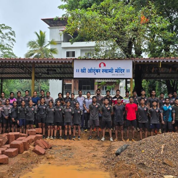 औदुंबर स्वामी मंदिर बांधकामासाठी मराठा ॲकॅडमीचे सहकार्य…