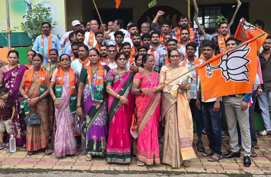 घोणसई गावातील अनेक पदाधिकाऱ्यांचा भाजपात जाहीर प्रवेश;