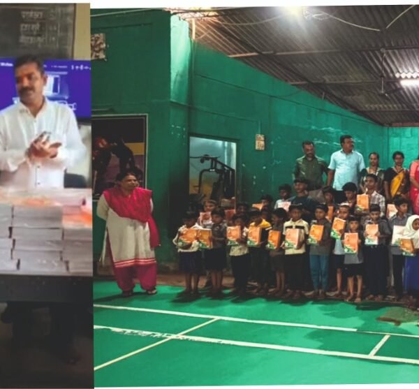 प्रदेशाध्यक्ष रवींद्र चव्हाण यांच्या माध्यमातून कुडाळ शहरातील९ जिल्हा परिषद शाळांमध्ये १२१६ विद्यार्थ्यांना वह्या वाटप