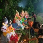 आवेरेत भक्तिमय वातावरणात घरगुती गणपतींचे विसर्जन.