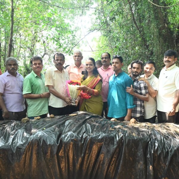 वनराई बंधारा बांधत पत्रकारांनी समाजासमोर निर्माण केला आदर्श